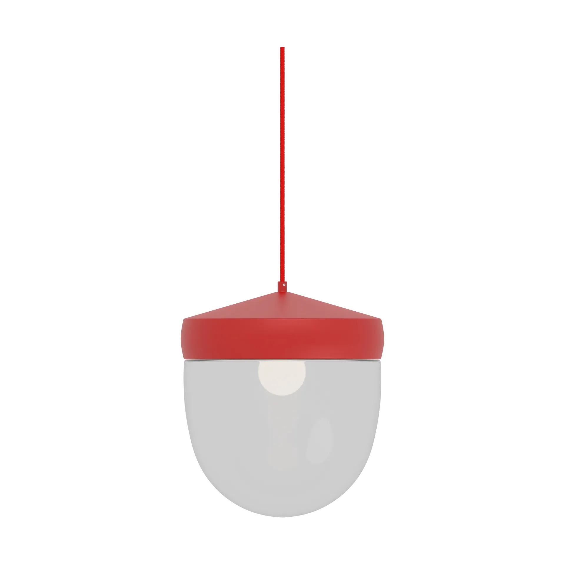 Suspension Pan 30 cm verre transparent, Rouge-rouge Noon