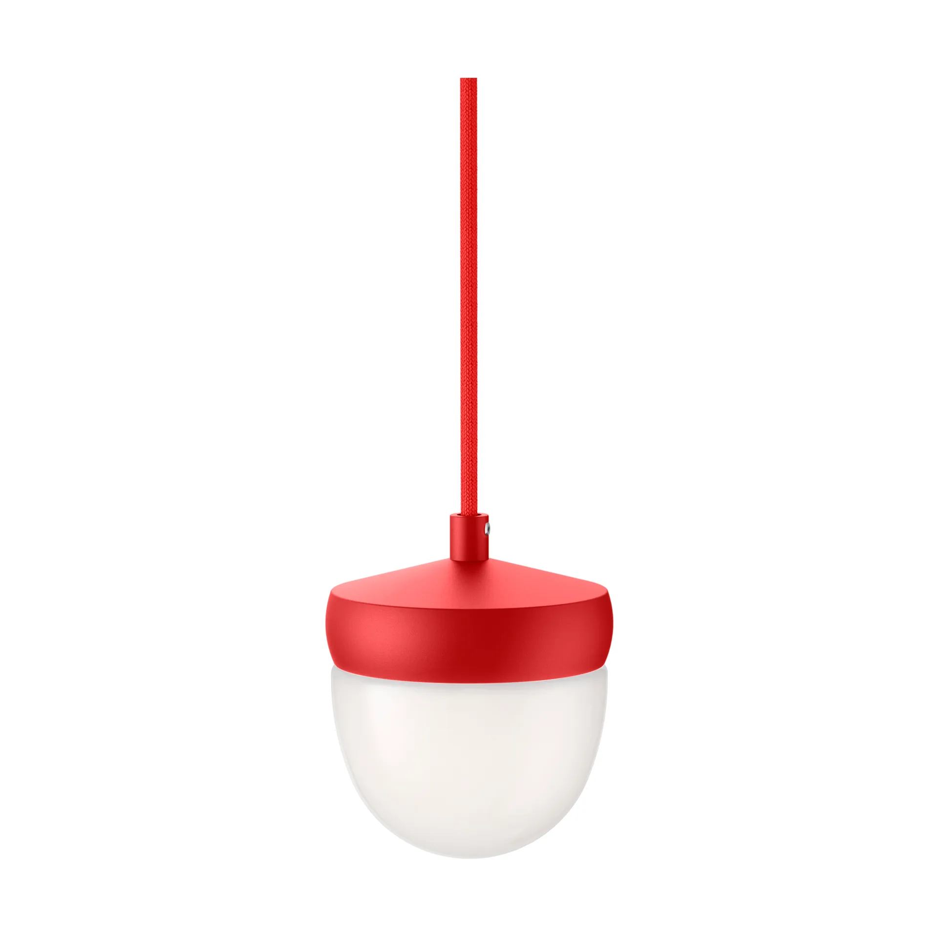 Suspension Pan verre givré 10 cm, Rouge-rouge Noon