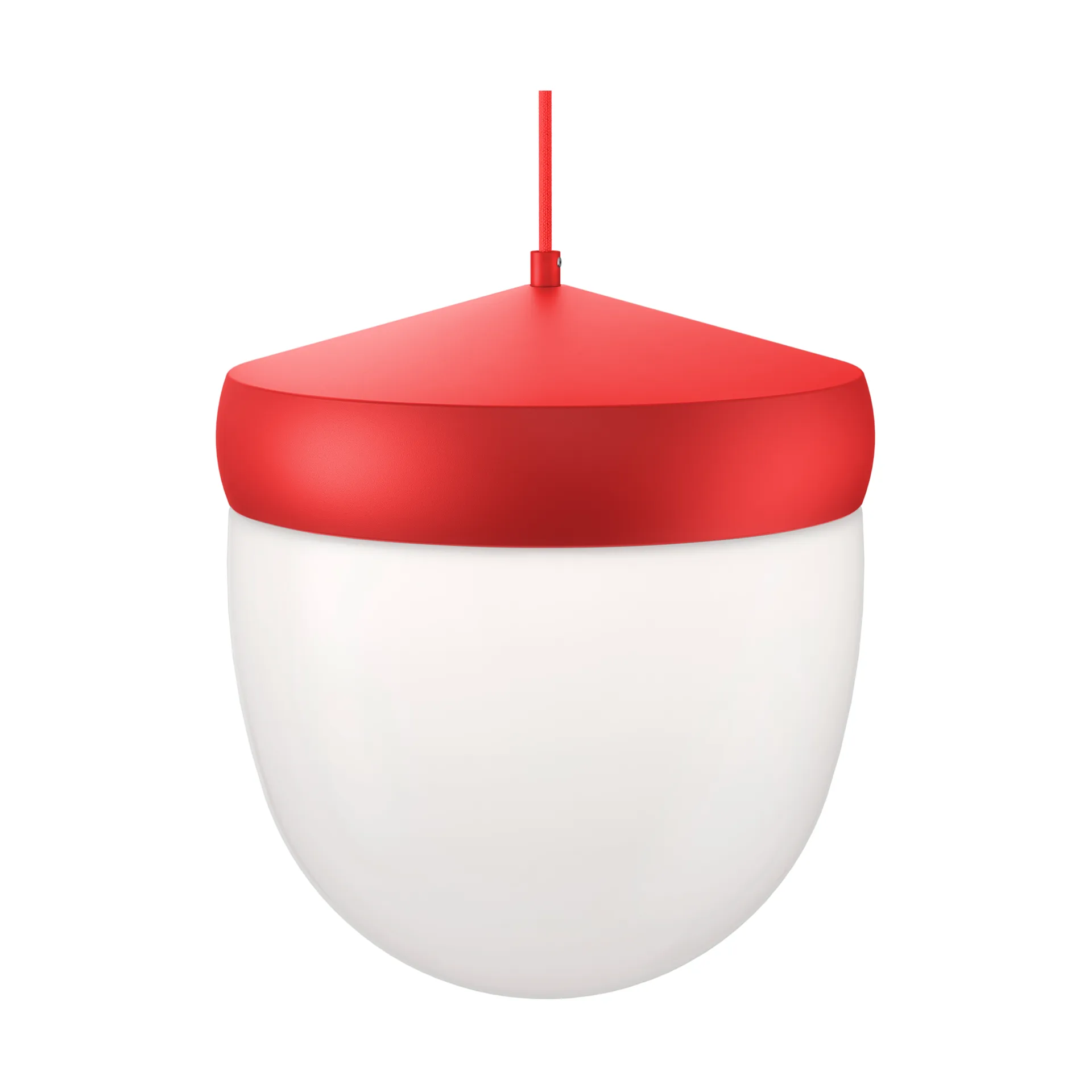 Suspension Pan verre givré 30 cm, Rouge-rouge Noon