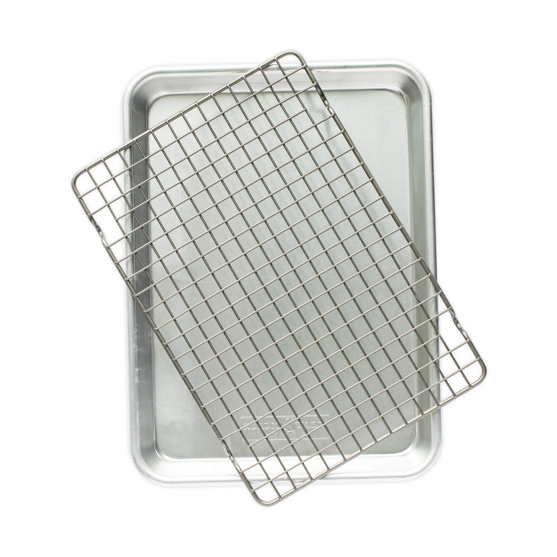 Plaque de cuisson quarter sheet Naturals avec grille, Argent Nordic Ware