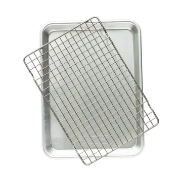 Plaque de cuisson quarter sheet Naturals avec grille - Argent - Nordic Ware