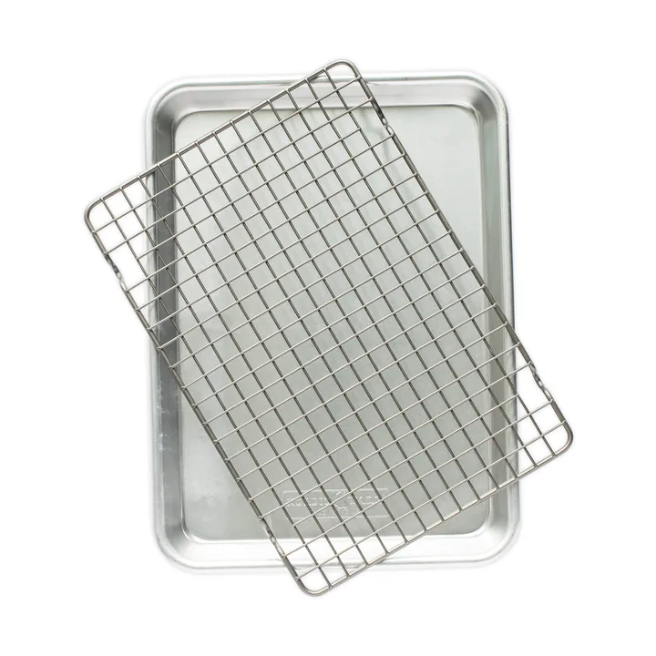 Plaque de cuisson quarter sheet Naturals avec grille - Argent - Nordic Ware