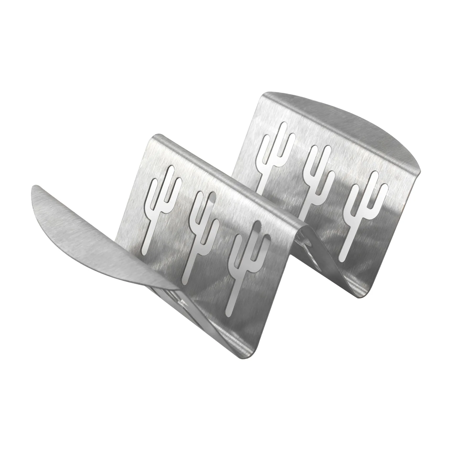 Fleymu Support à Tacos Inoxydable 2 Pièces - Support Hotdog Et Sandwich, Design Vague Pour Fêtes & Grill (25x12,3x4 Cm