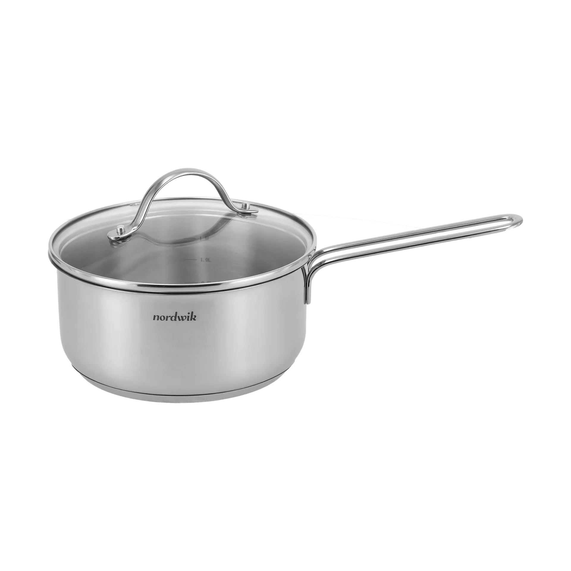 Casserole Nordwik avec couvercle en verre 1,9 litre, Acier inoxydable Nordwik