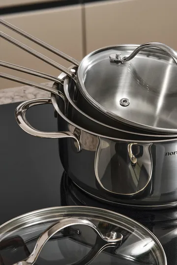 Casserole Nordwik avec couvercle en verre 1,9 litre - Acier inoxydable - Nordwik
