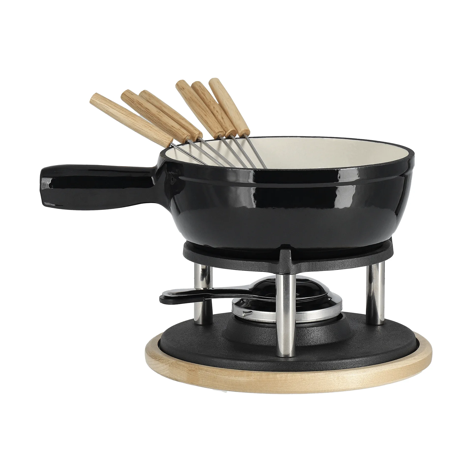 Cocotte à fondue émaillée, Noir, 1,8 L Nordwik