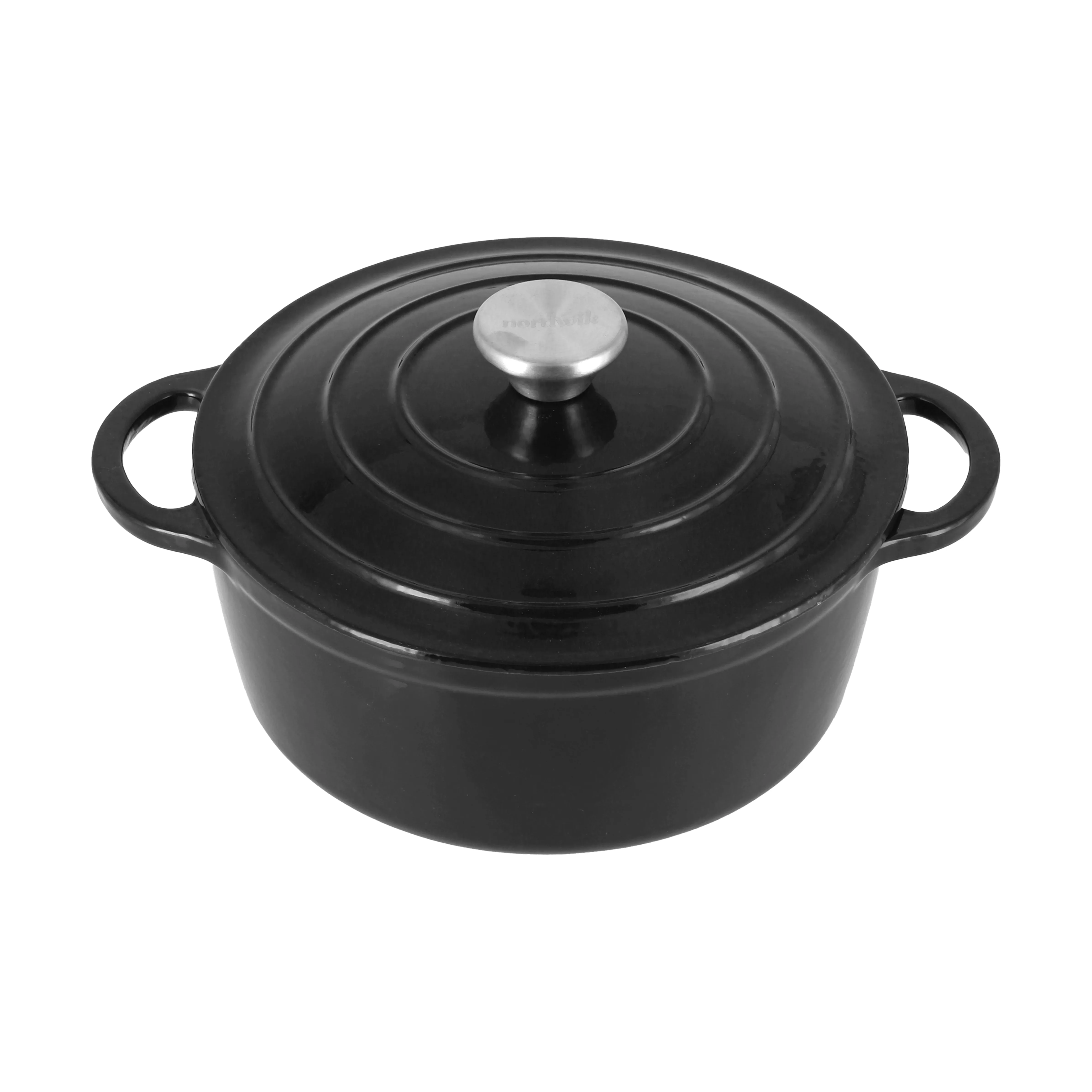 Cocotte En Fonte Émaillée INVICTA 20 Cm Noire - 2,5 L, Fabriquée En France, Compatible Tous Feux Dont Induction
