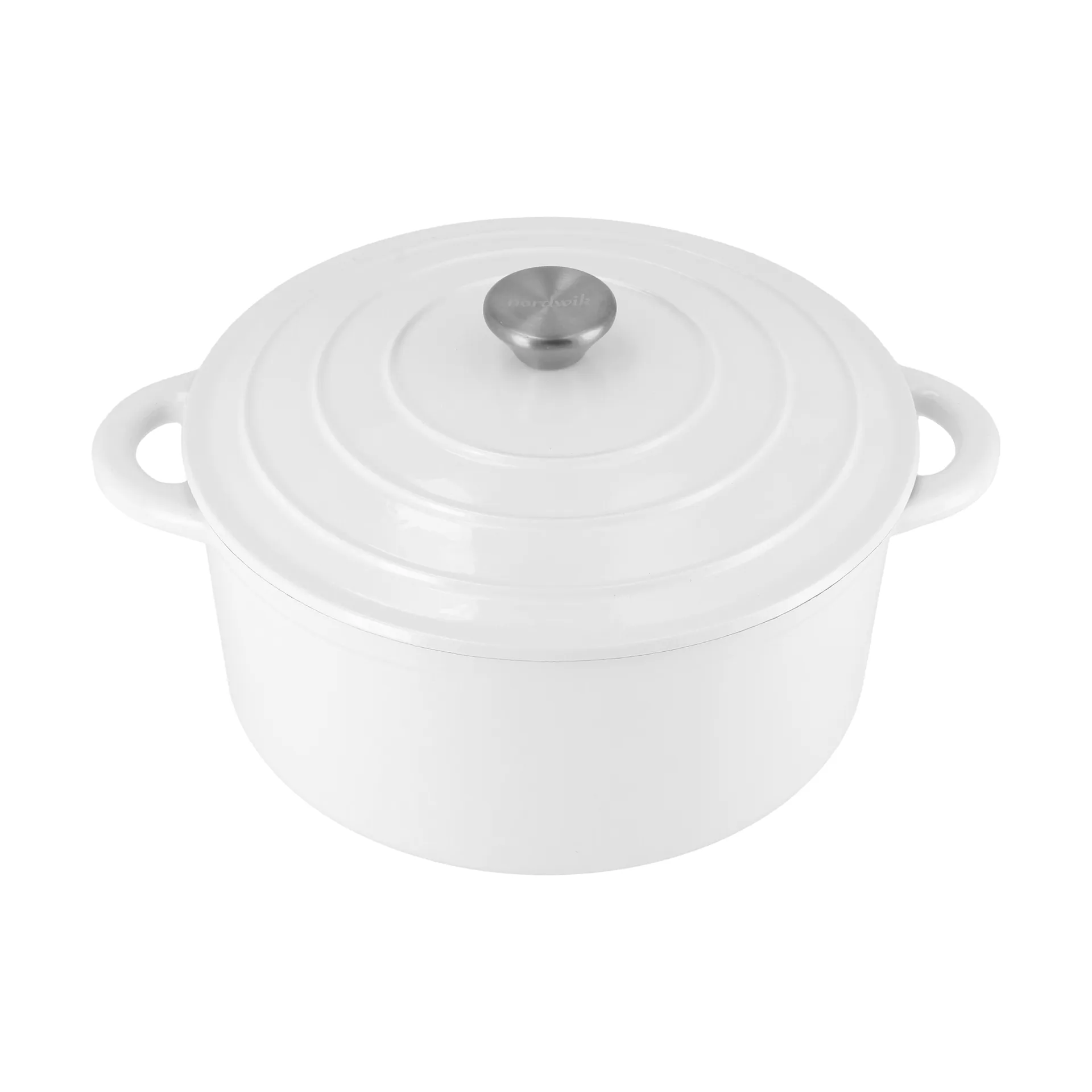 Cocotte en fonte ronde Nordwik 5 l, Blanc Nordwik