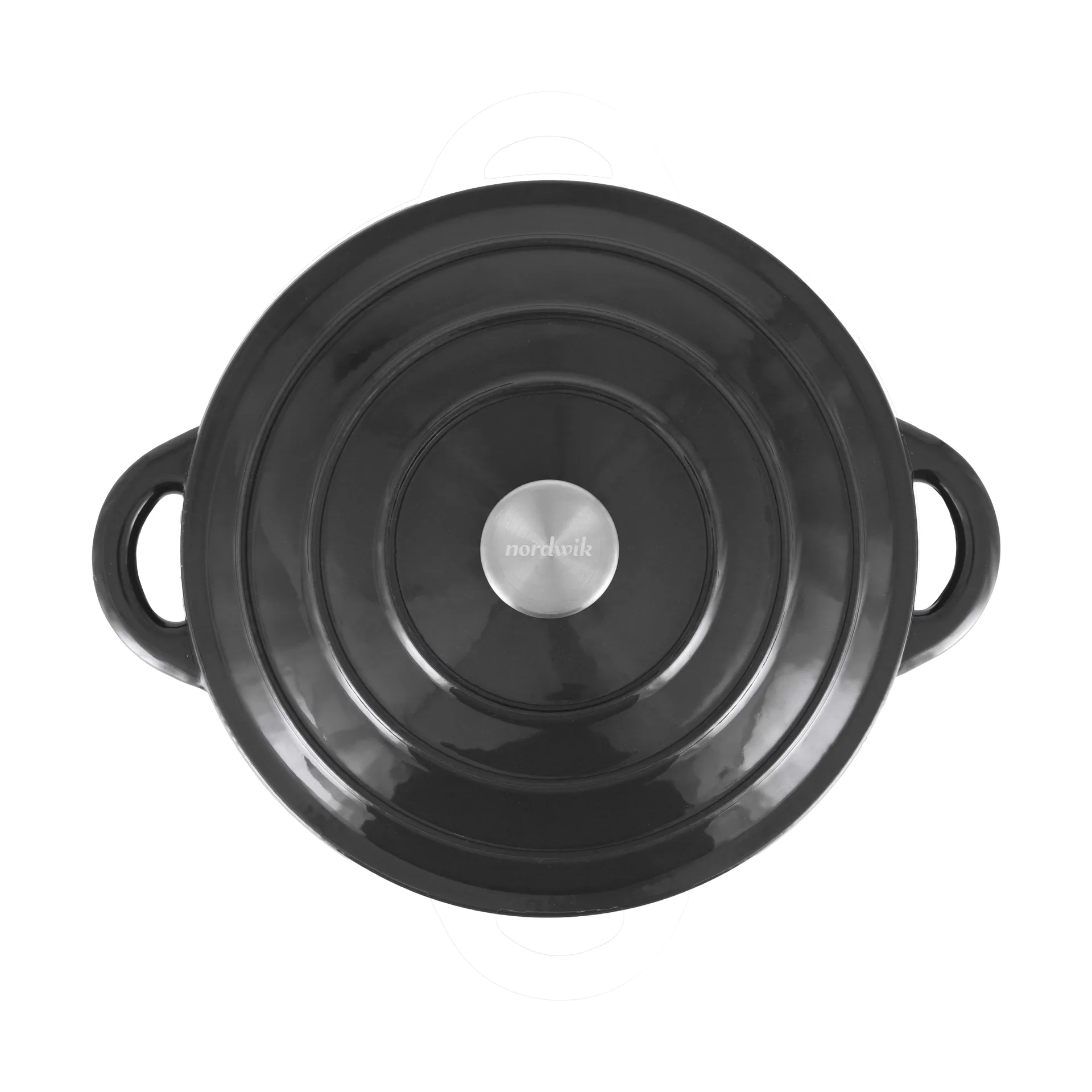 Cocotte en fonte ronde Nordwik 5 l, Noir-argenté Nordwik