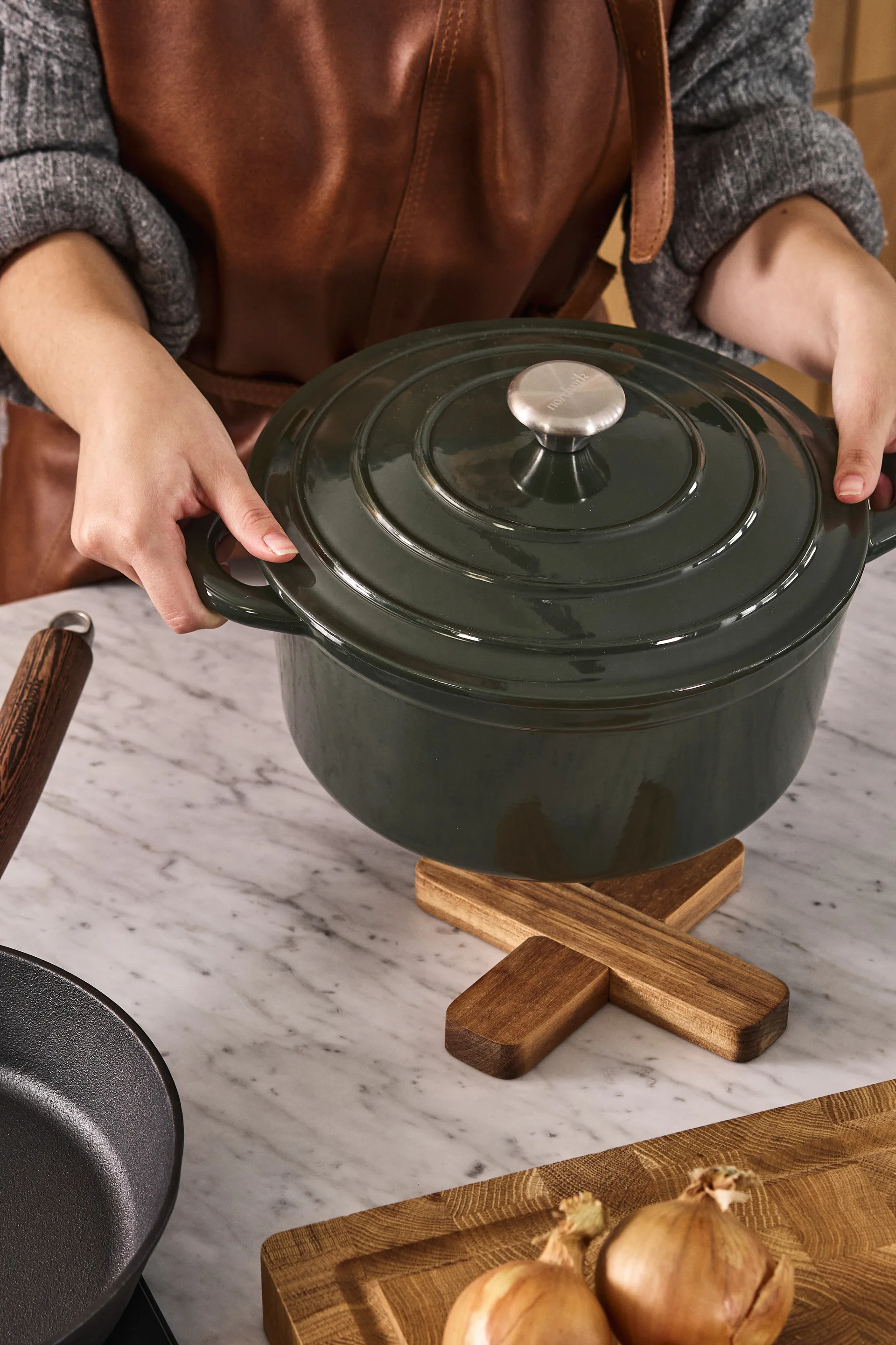 Cocotte en fonte ronde Nordwik 5 l, Vert Nordwik
