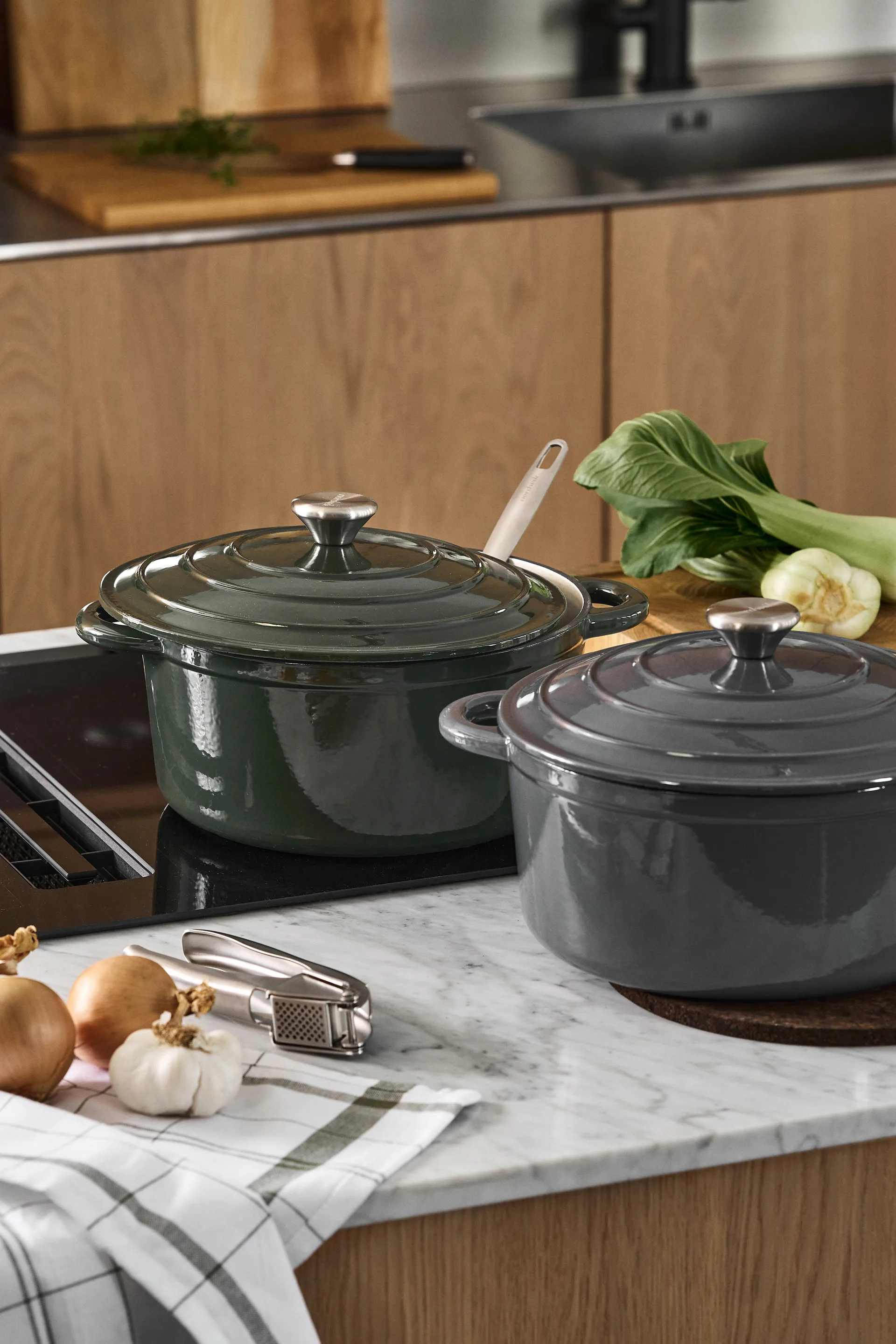 Cocotte en fonte ronde Nordwik 5 l, Vert Nordwik
