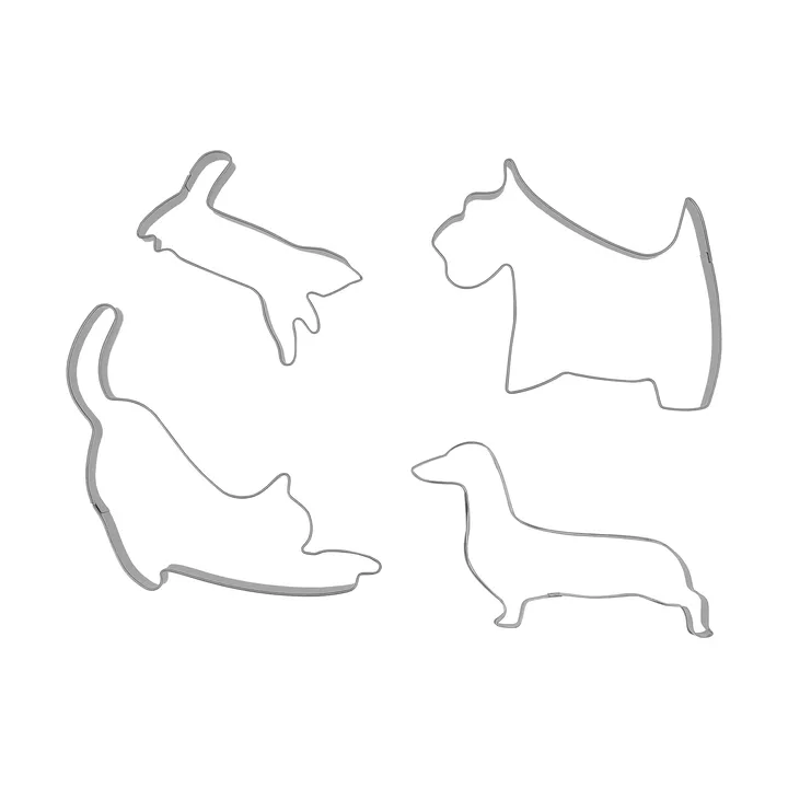 Emporte-pièce à pain d'épices BAKE - Animaux domestiques, 4 pièces - Nordwik