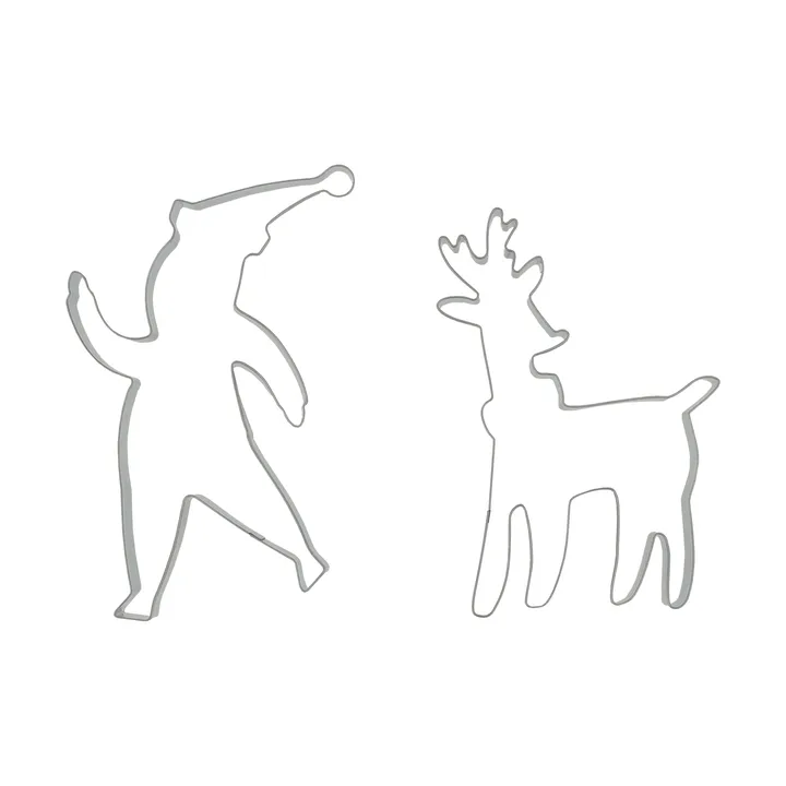 Emporte-pièce à pain d'épices BAKE - Père Noël & renne, 2 pièces - Nordwik