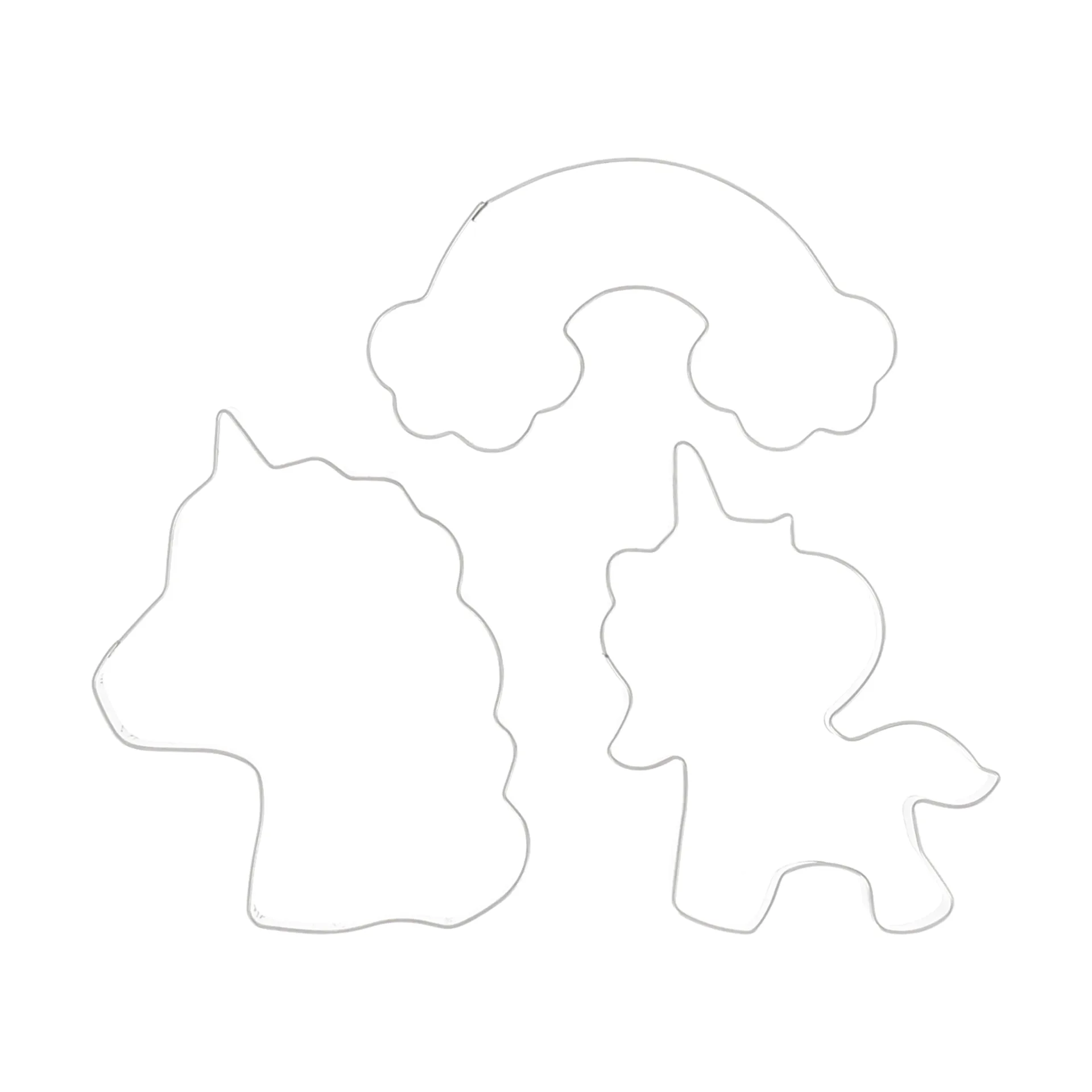 Emporte pièces Nordwik en forme de licorne, 3 pièces, Acier inoxydable Nordwik