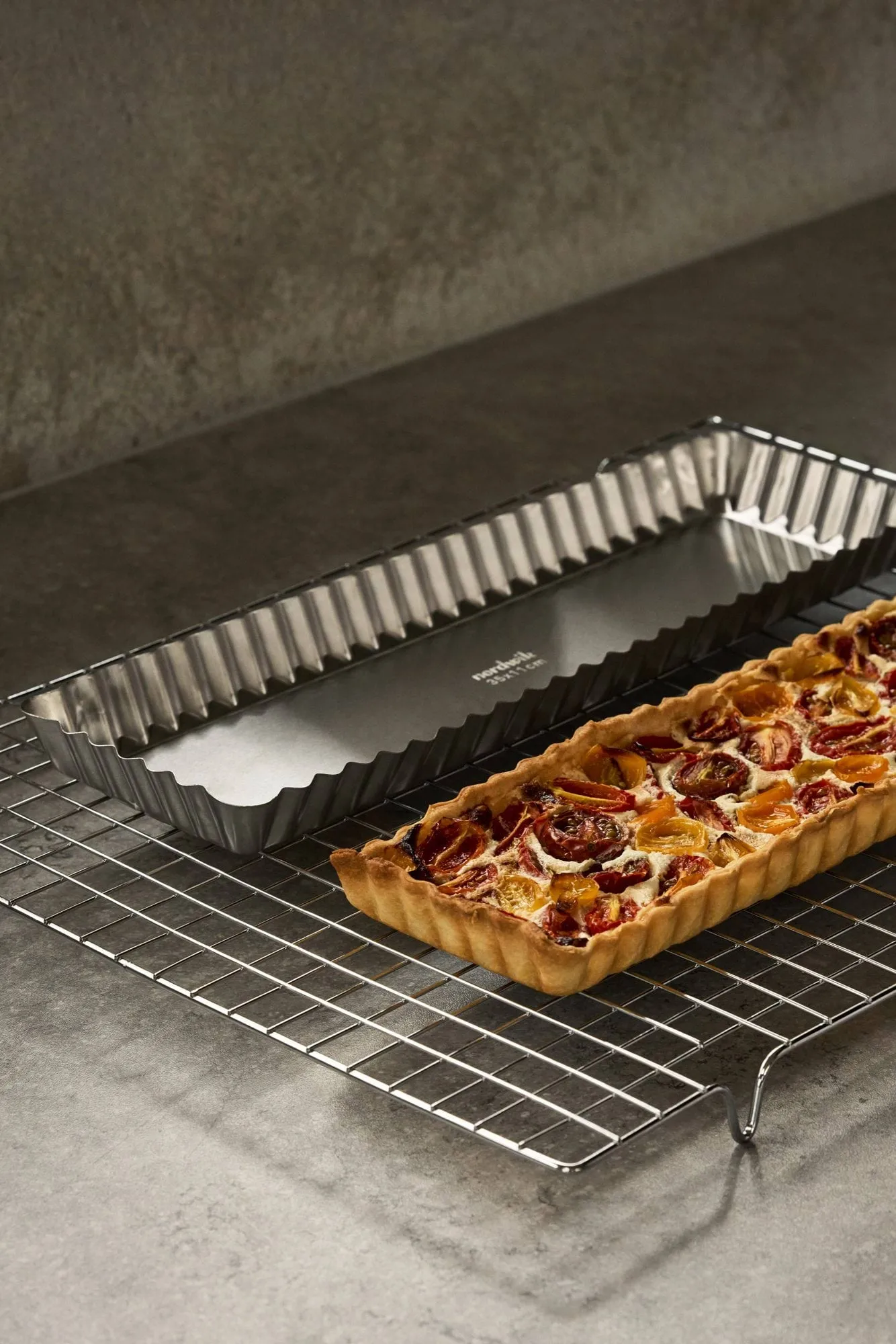 Moule à tarte à fond amovible BAKE, Rectangulaire, acier inoxydable, 35x11 cm Nordwik