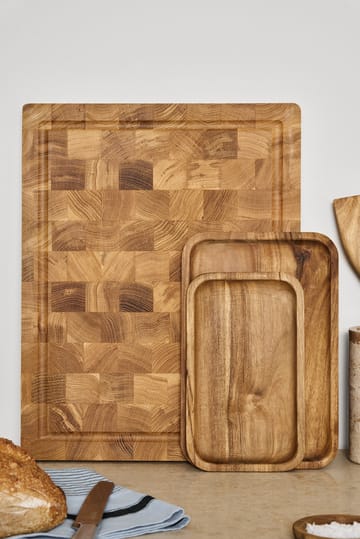 Planche à découper en bois de bout Nordwik avec rigole à jus 36x46 cm - Chêne - Nordwik