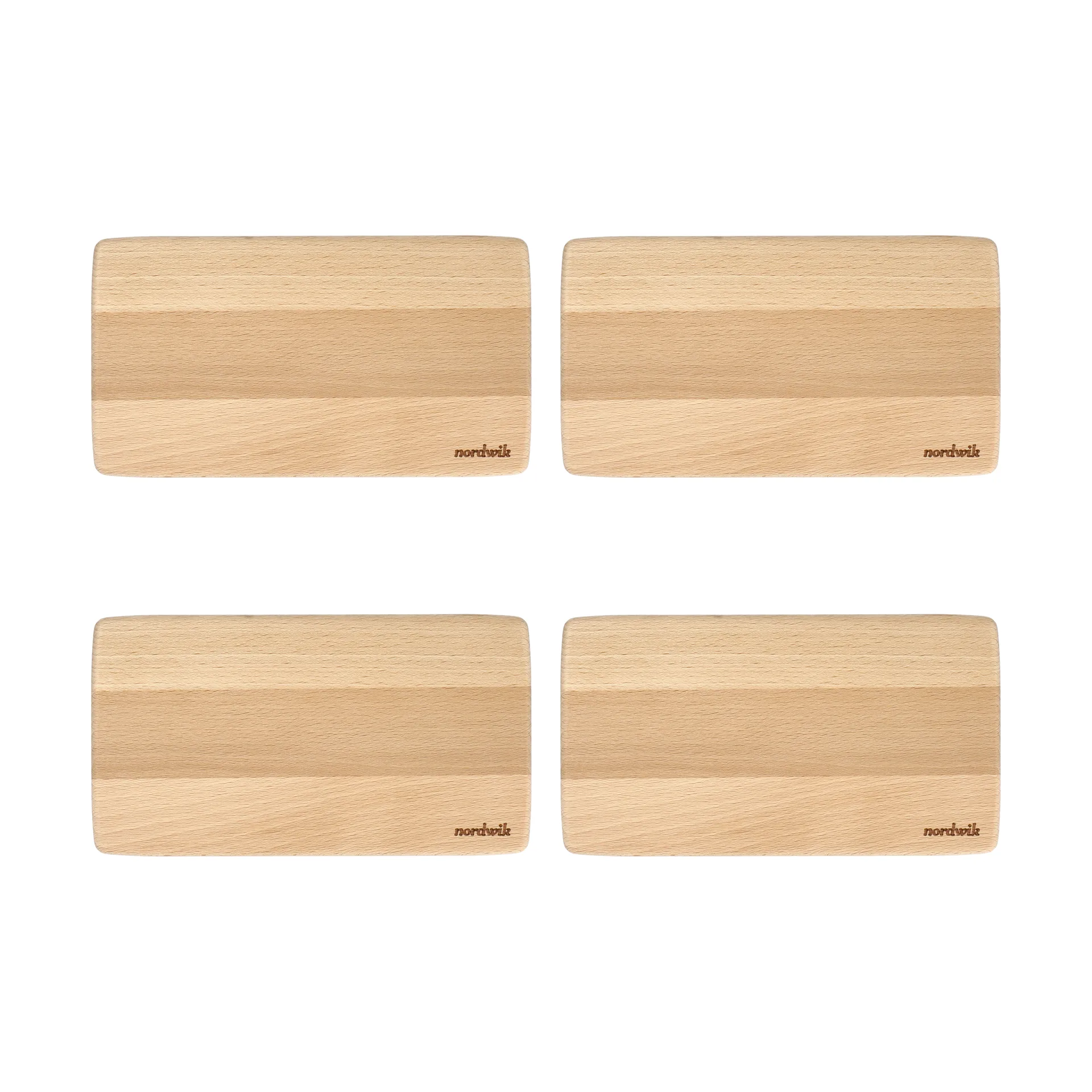 Plateaux à sandwichs en hêtre Nordwik, lot de 4, 20x11x0,8cm Nordwik