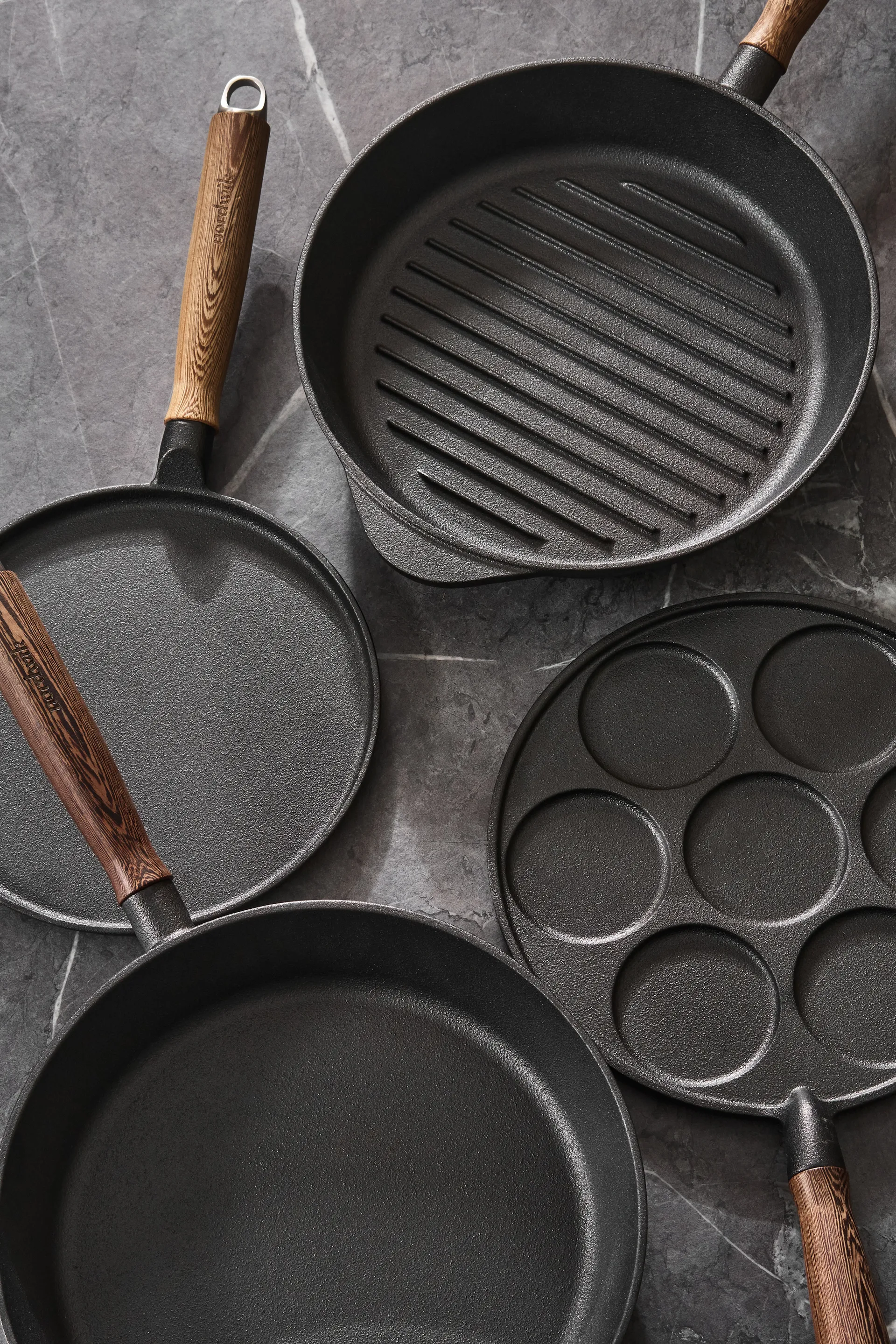 Poêle en fonte avec poignée en bois Nordwik, 28 cm Nordwik