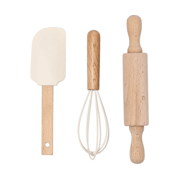 Ustensiles de pâtisserie en silicone pour enfants Nordwik, 3 pièces - Crème - Nordwik