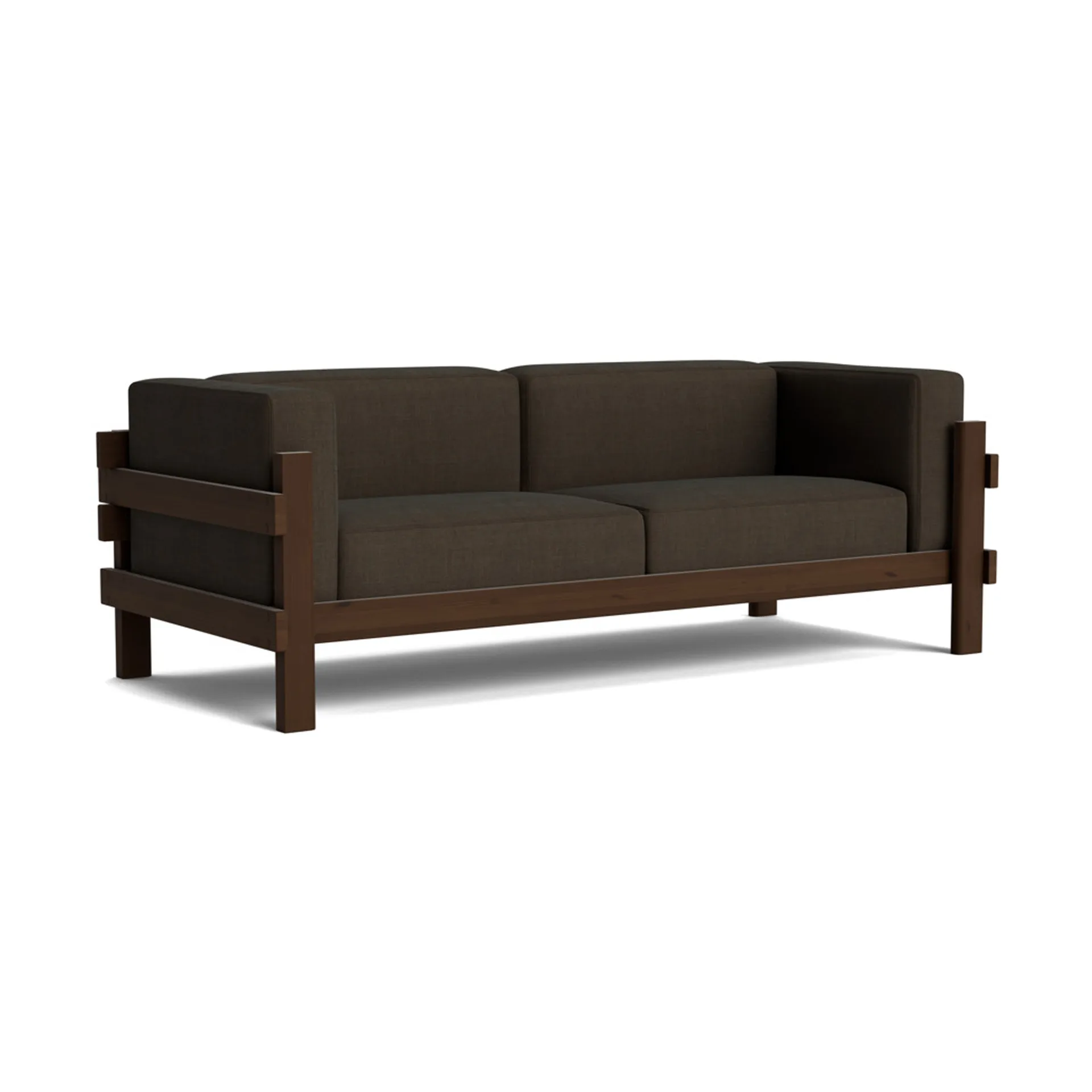 Canapé Kube, Pin de couleur brune-laqué-tissu Remix 356 Brown, 220 cm Normann Copenhagen