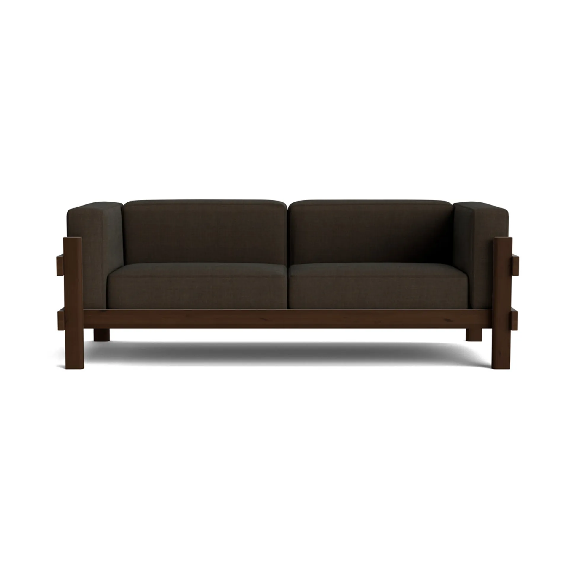 Canapé Kube, Pin de couleur brune-laqué-tissu Remix 356 Brown, 220 cm Normann Copenhagen