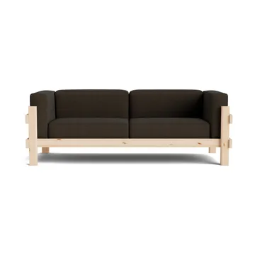 Canapé Kube - Pin de sapin laqué-tissu Remix 356 Brown, 220 cm - Normann Copenhagen
