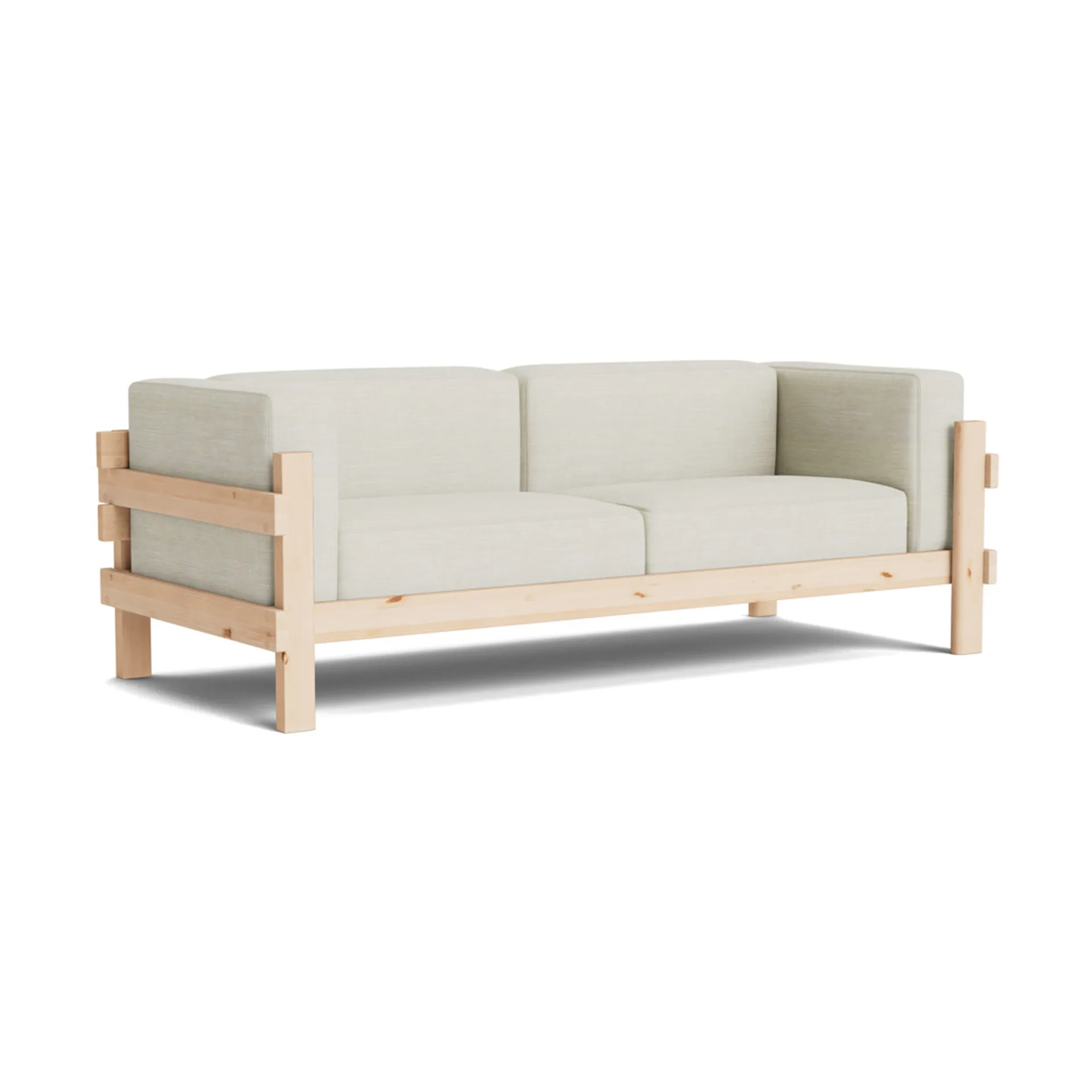 Canapé Kube, Pin en bois laqué-tissu Remix 223 Beige, 220 cm Normann Copenhagen