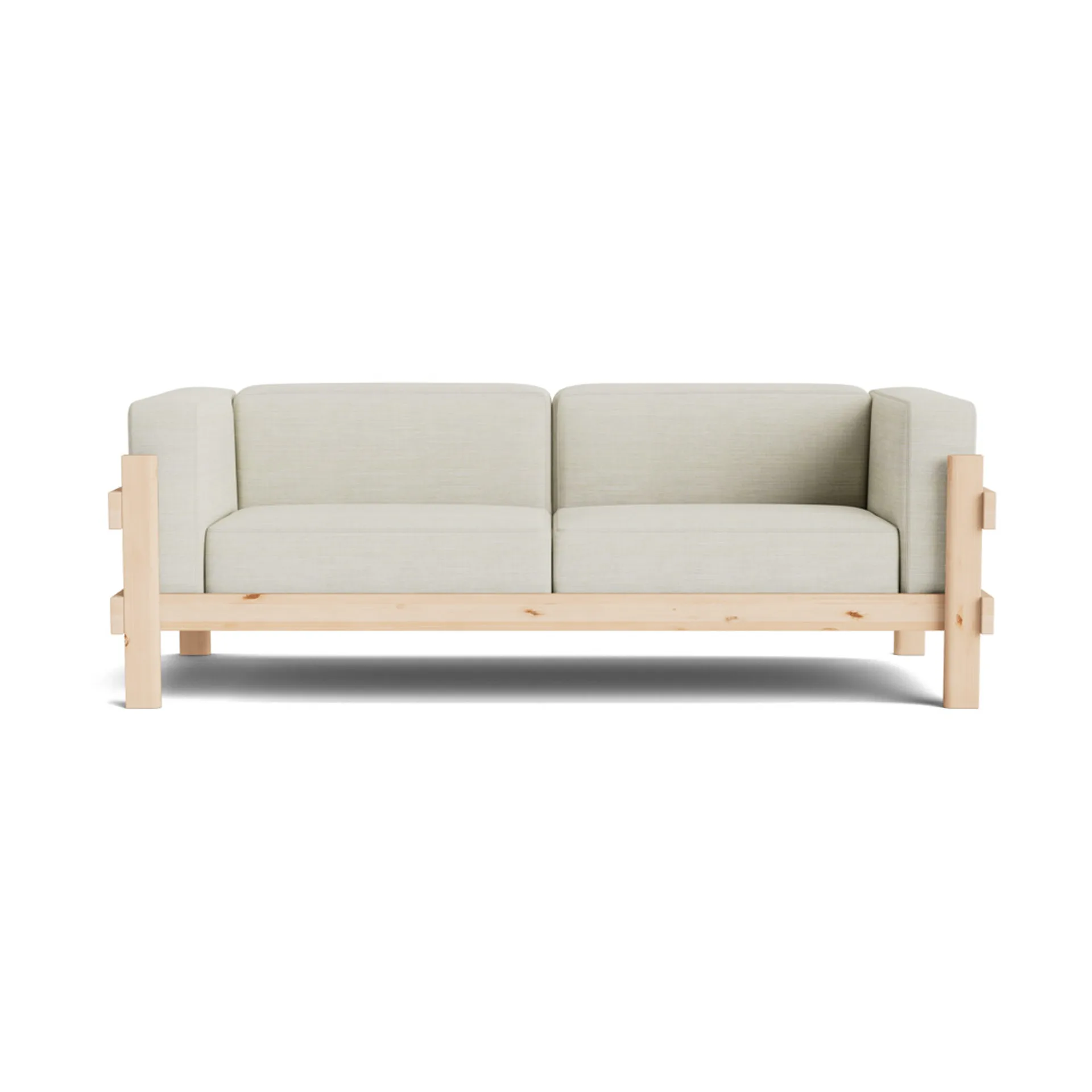 Canapé Kube, Pin en bois laqué-tissu Remix 223 Beige, 220 cm Normann Copenhagen