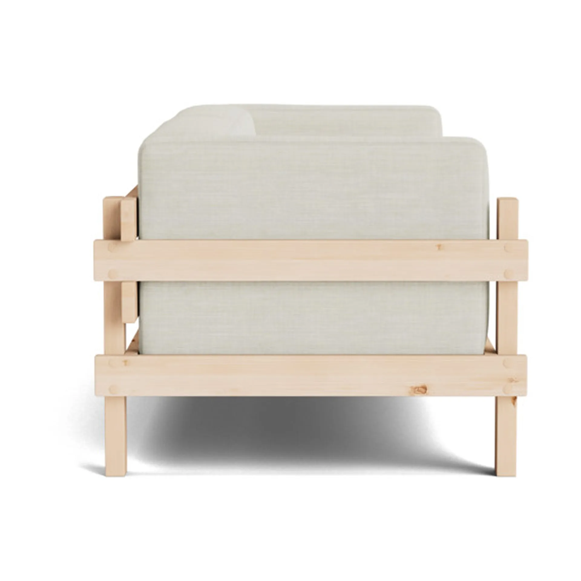 Canapé Kube, Pin en bois laqué-tissu Remix 223 Beige, 220 cm Normann Copenhagen