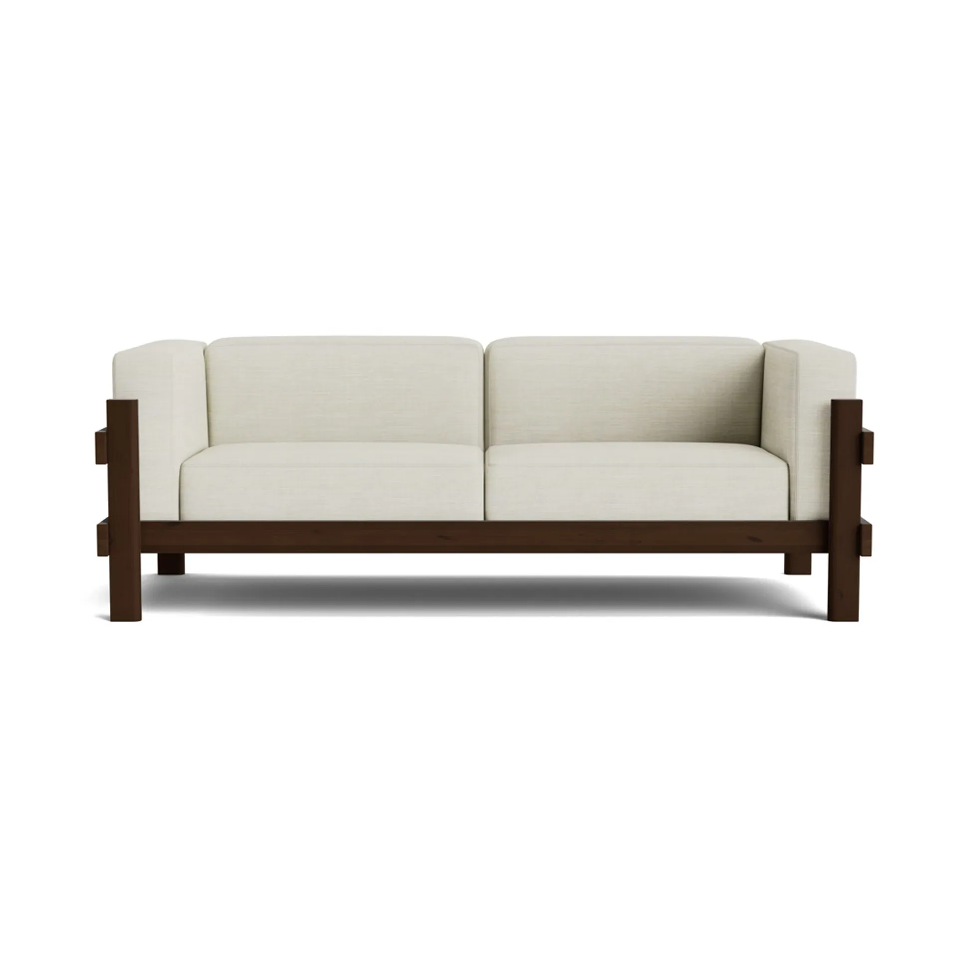 Canapé Kube, Pin en brun laqué-tissu Remix 223 Beige, 220 cm Normann Copenhagen