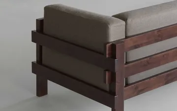 Canapé Kube - Pin en brun laqué-tissu Remix 223 Beige, 220 cm - Normann Copenhagen