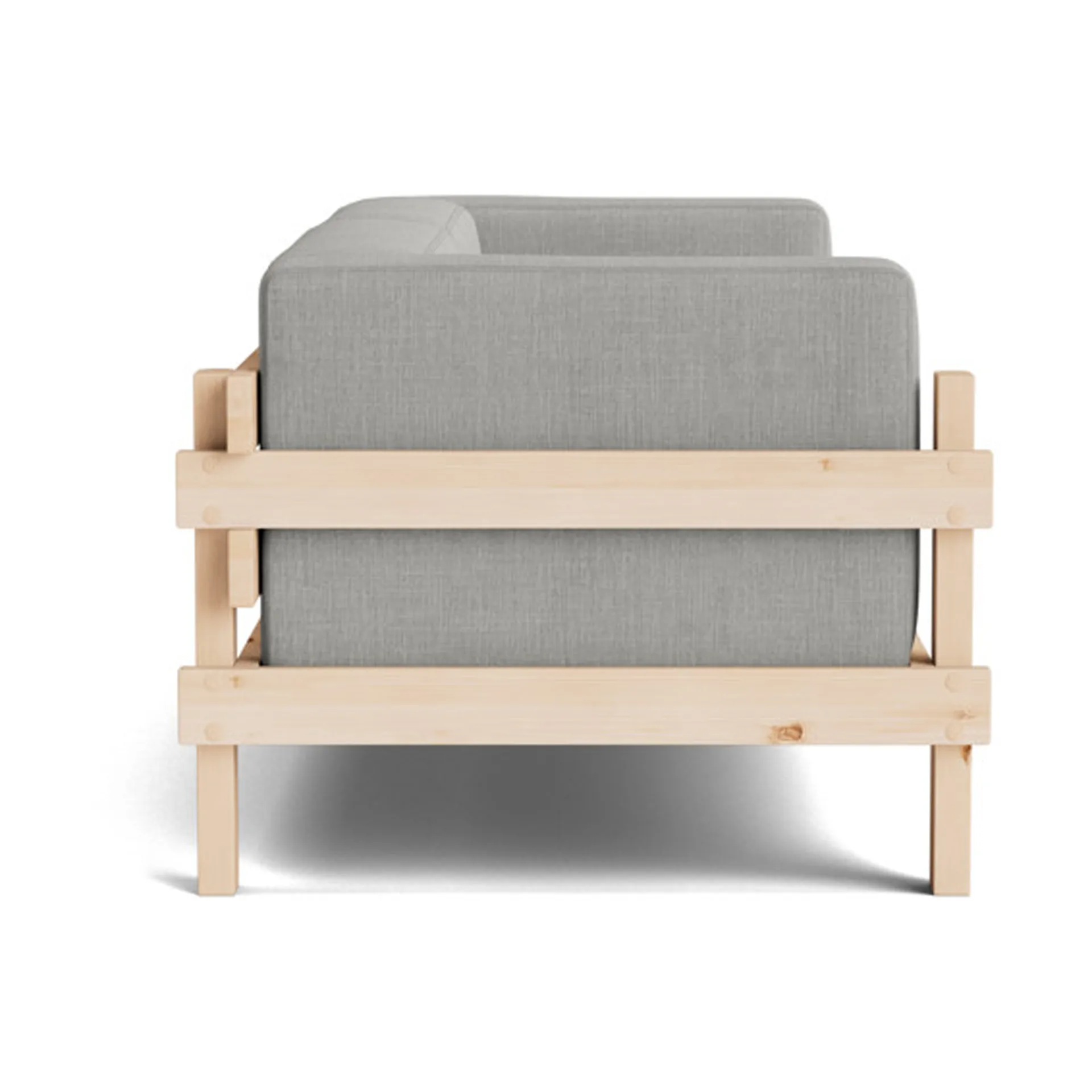 Canapé Kube, Pin en finition laquée-tissu Remix 143 Grey, 220 cm Normann Copenhagen