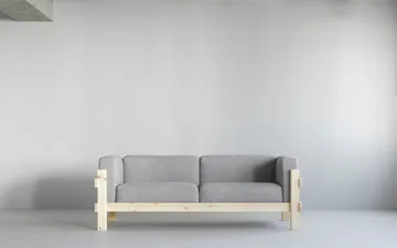 Canapé Kube - Pin en finition laquée-tissu Remix 143 Grey, 220 cm - Normann Copenhagen