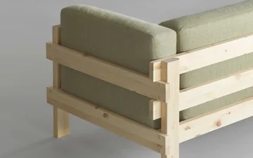 Canapé Kube - Pin en finition laquée-tissu Remix 143 Grey, 220 cm - Normann Copenhagen