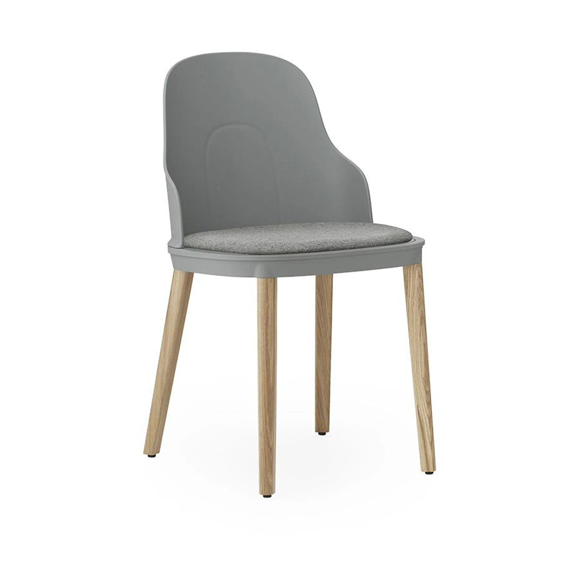 Chaise Allez avec coussin et pieds en chêne, Gris Normann Copenhagen
