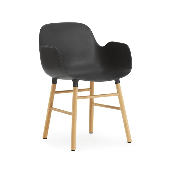 Chaise avec accoudoirs Form - black, pieds en chêne - Normann Copenhagen