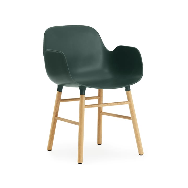 Chaise avec accoudoirs Form - green, pieds en chêne - Normann Copenhagen