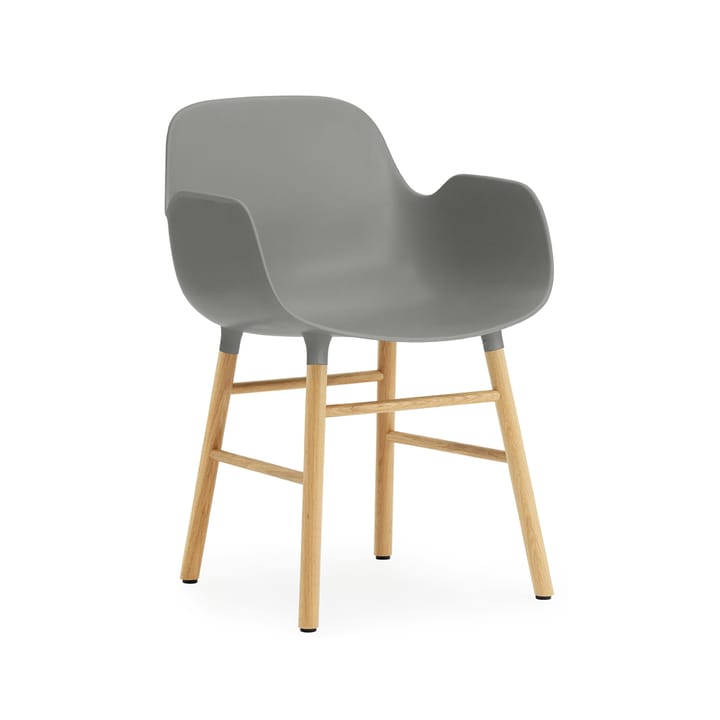 Chaise avec accoudoirs Form - grey, pieds en chêne - Normann Copenhagen
