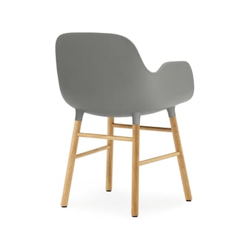Chaise avec accoudoirs Form - grey, pieds en chêne - Normann Copenhagen