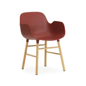Chaise avec accoudoirs Form - red, pieds en chêne - Normann Copenhagen