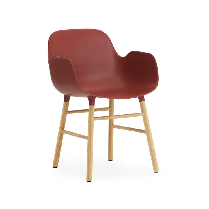 Chaise avec accoudoirs Form - red, pieds en chêne - Normann Copenhagen