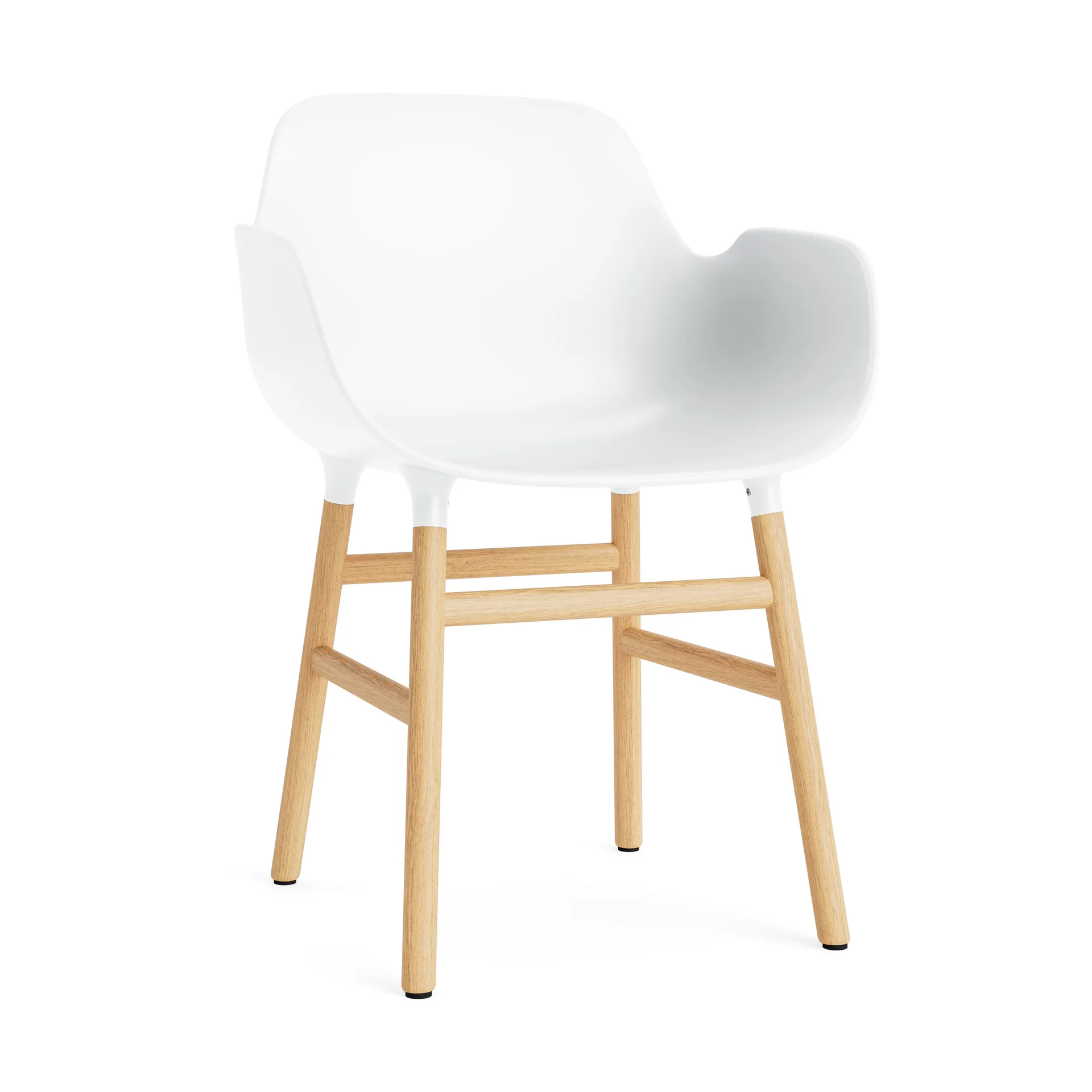 Chaise avec accoudoirs Form, white, pieds en chêne Normann Copenhagen