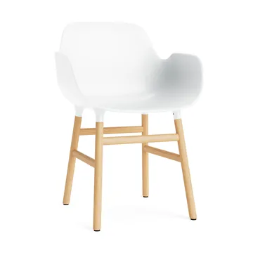 Chaise avec accoudoirs Form - white, pieds en chêne - Normann Copenhagen