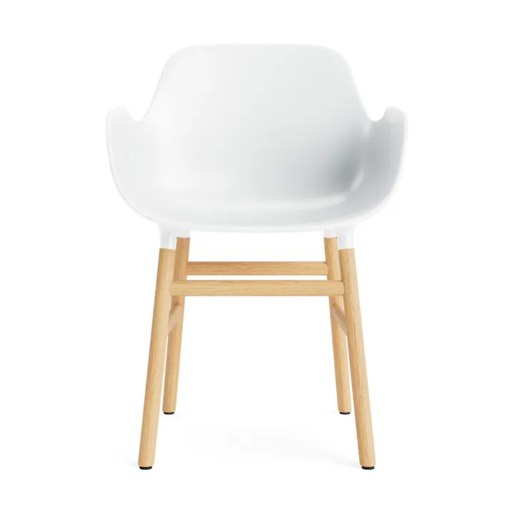 Chaise avec accoudoirs Form - white, pieds en chêne - Normann Copenhagen