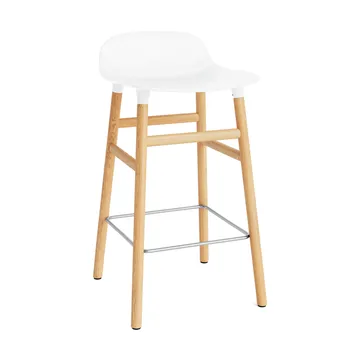 Chaise de bar Form Chair pieds en chêne - blanc - Normann Copenhagen
