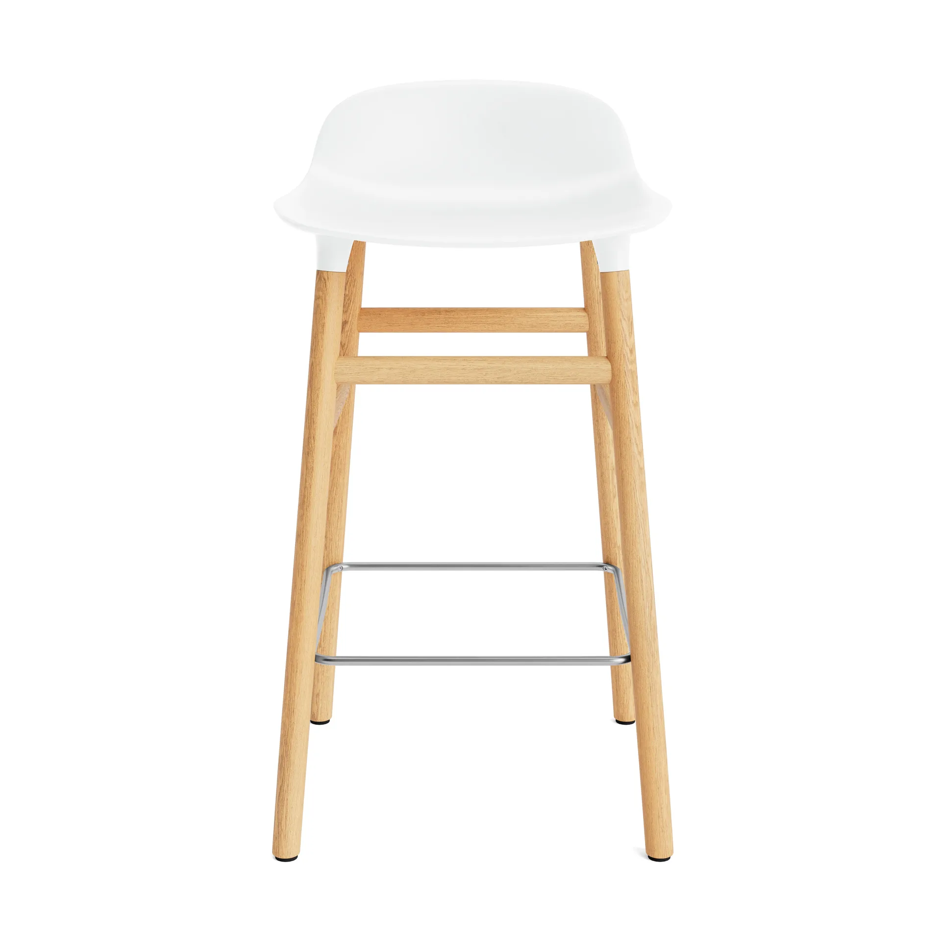 Chaise de bar Form Chair pieds en chêne, blanc Normann Copenhagen