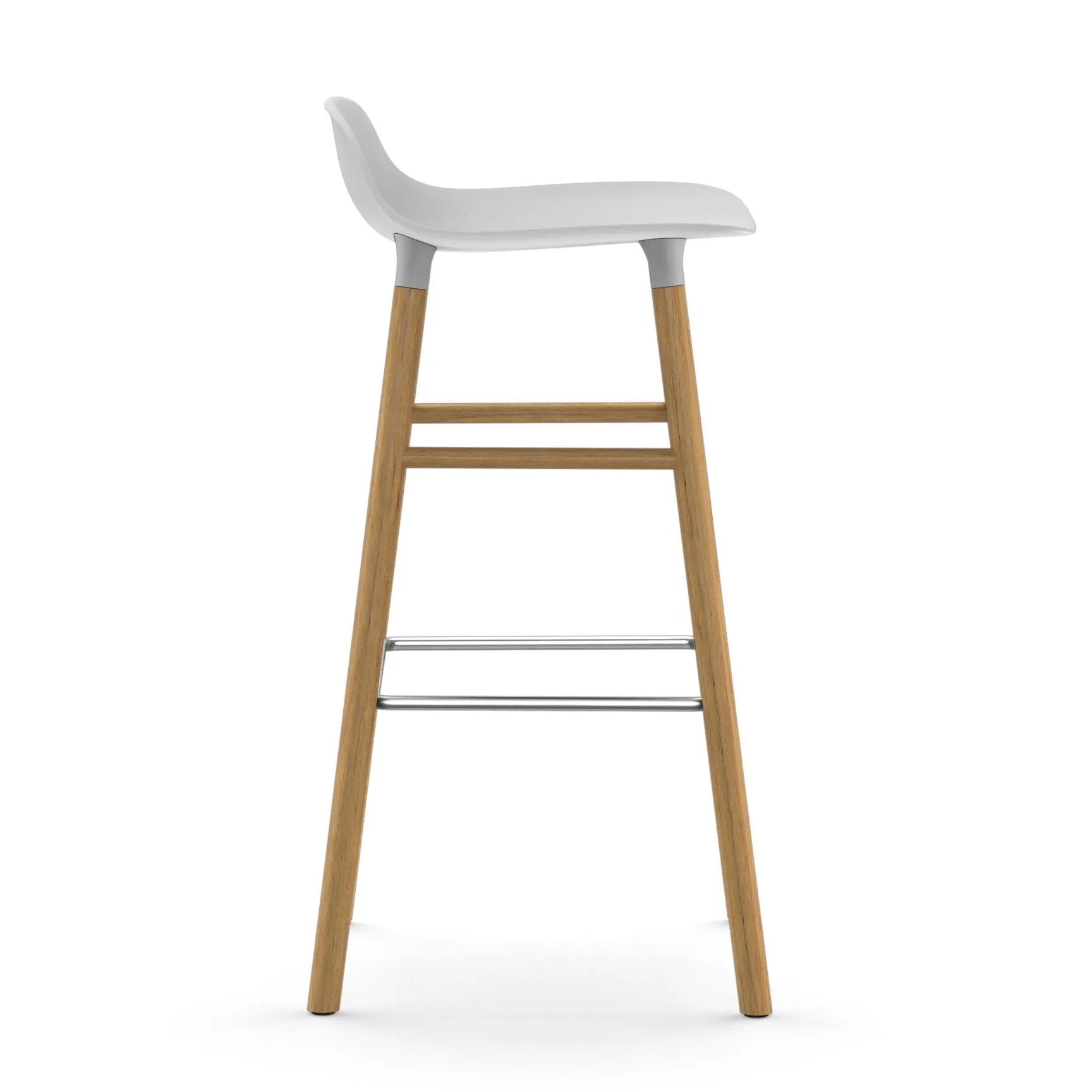 Chaise de bar Form Chair pieds en chêne, blanc Normann Copenhagen