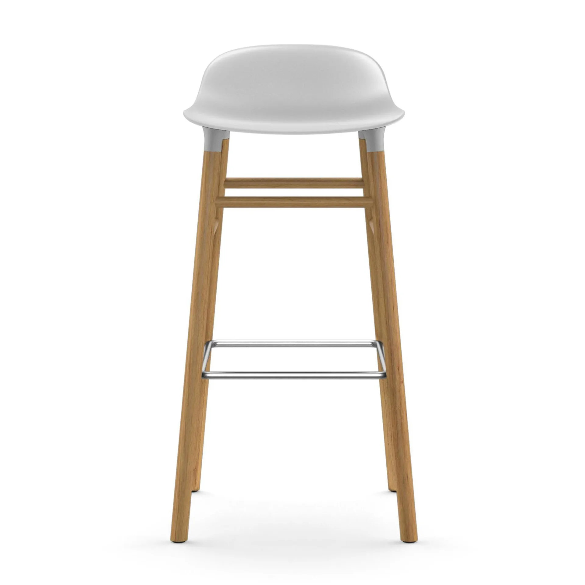 Chaise de bar Form Chair pieds en chêne, blanc Normann Copenhagen