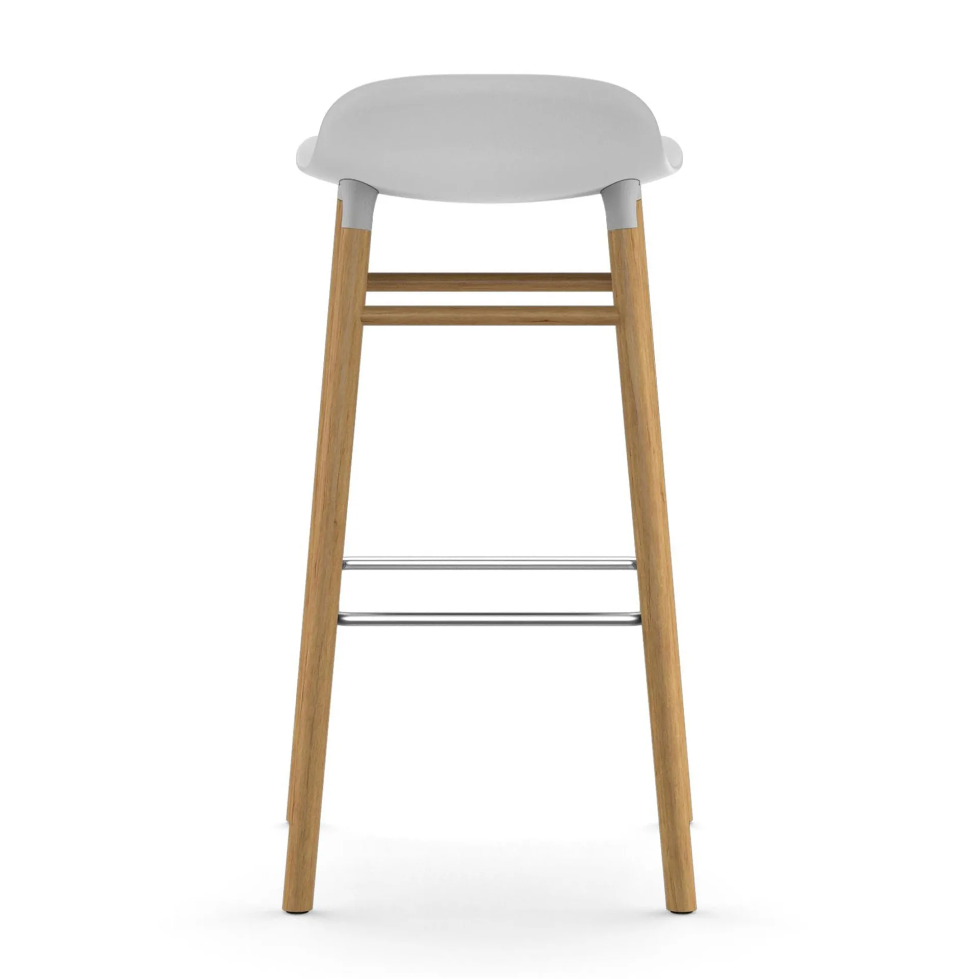 Chaise de bar Form Chair pieds en chêne, blanc Normann Copenhagen