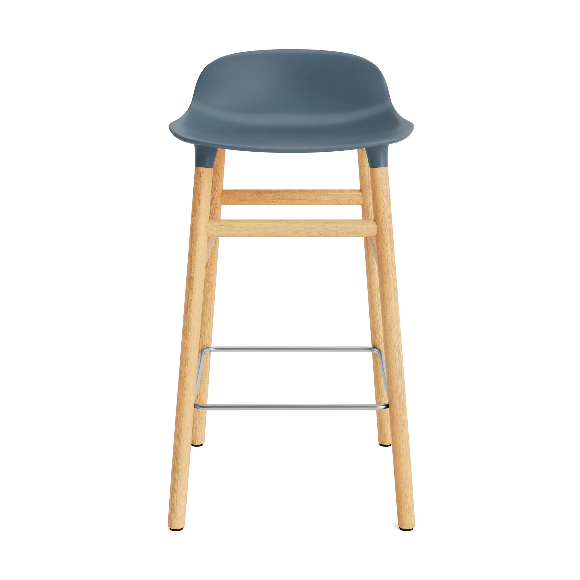 Chaise de bar Form Chair pieds en chêne, bleu Normann Copenhagen